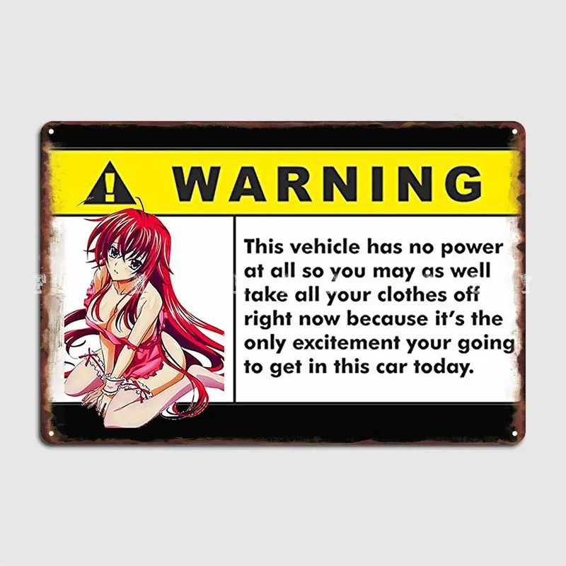 Copy Of Anime Car Warning Metal Sign Plates Cinema Vintage Cinema Living Room Tin Sign Poster