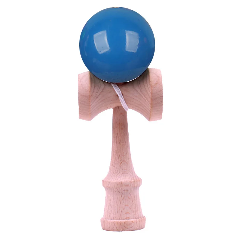 Kendama 18 см полная трещина PU краска деревянный шар Kendama умелое жонглирование мяч игра игрушка Спорт на открытом воздухе - Цвет: PU Paint Blue