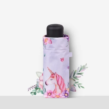 

Cute 5 Folds Mini Pocket Folding Umbrella Rain Women Parasol Portable for Kids Women Portable Windproof Umbrella Travel 60U0080