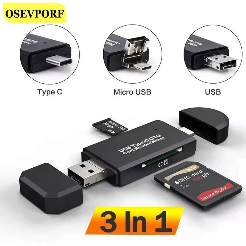 Universal SD TF Cardreader 3 in 1 Type C Card Reader Laptops Accessories OTG Micro Microsd Type-C USB 3.0 Adapter | Мобильные