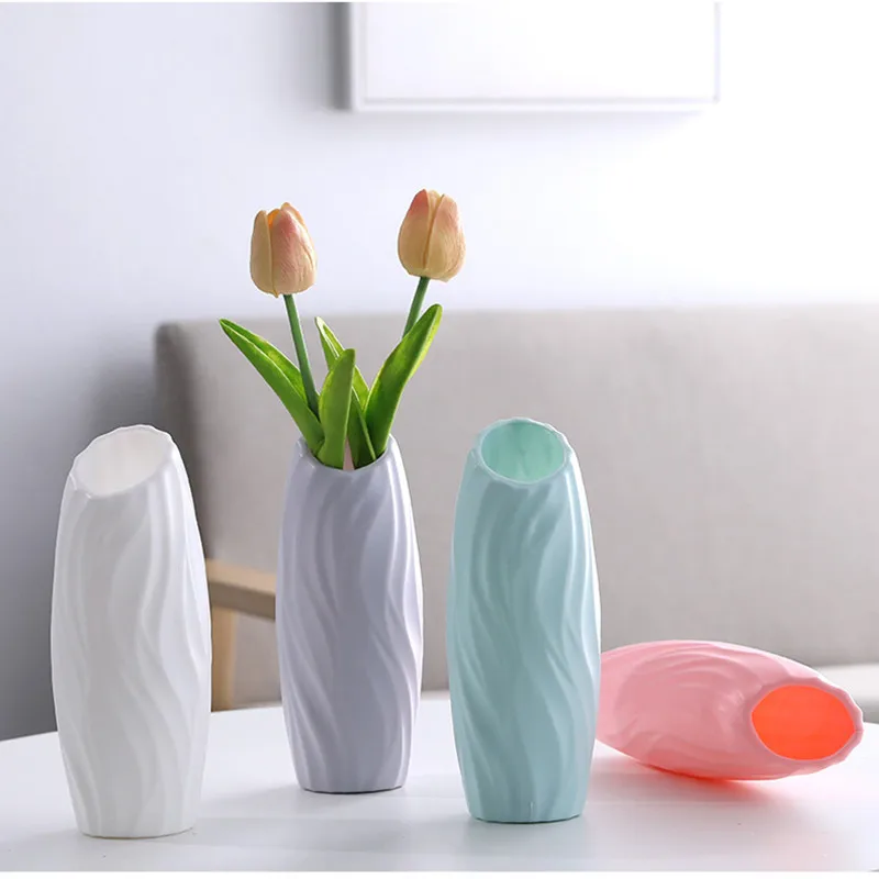 Vase Decoration Home Flower Pot For Living Room Shatterproof Nordic Decor Imitation Ceramic | Дом и сад