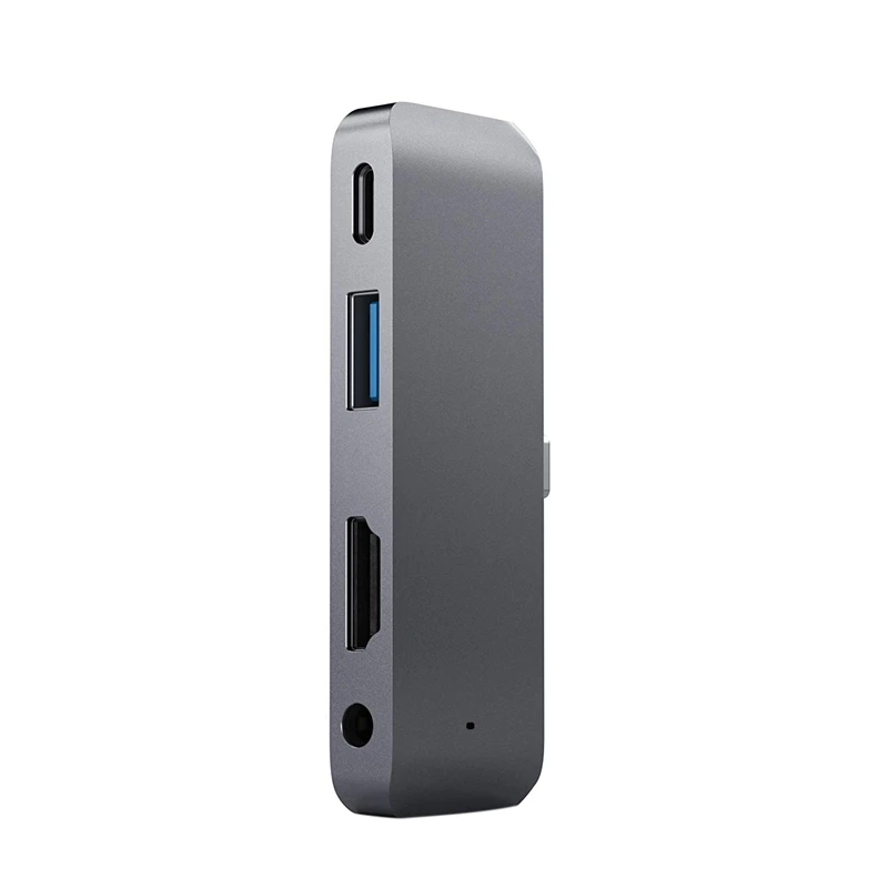 Gray USB C к HDMI адаптер 4 в 1 Тип C к аудио PD зарядка USB 3,0 порт конвертер 4K HDTV концентратор для IPad Pro Macbook ноутбука - Цвет: Gray