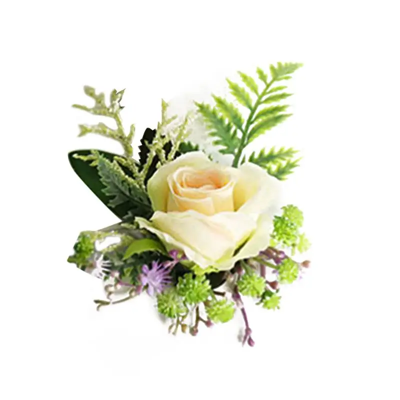 Свадебные сувениры наручные корсаж-бутоньерка искусственное шампанское роза цветок брошь в виде букета Жених Невеста браслет подружки невесты