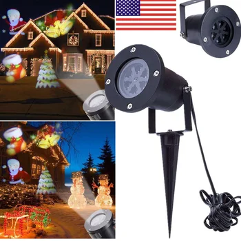 

Christmas Lights Waterproof LED Laser Santa Claus Projector Cards DJ Disco Light New Year's Decor For Home Garden