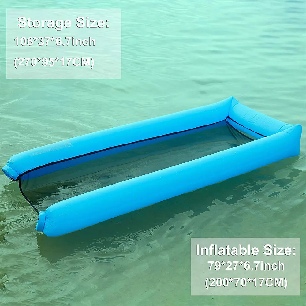 Foldable 3 Color PVC Lounge Summer Water Hammock Floating Chair Adults Beach Floating Bed Swimming Pool Kids