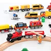 Battery Operated Action Locomotive Train Magnetic Connection Powerful Train Set Fit for Brio Wooden Trains and Tracks Kids Gifts 5
