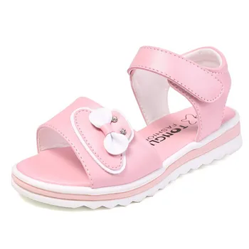 

Kids Sandals For Girls Summer Shoes Open-toe Bow leaf Girls Sandals Fashion Beach Flat Shoes For School Female Leather Sandals