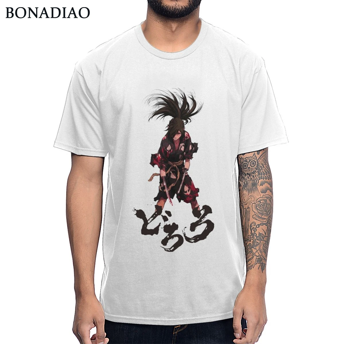 Крутая футболка с японским Аниме Манга Dororo Hyakkimaru Классическая круглым
