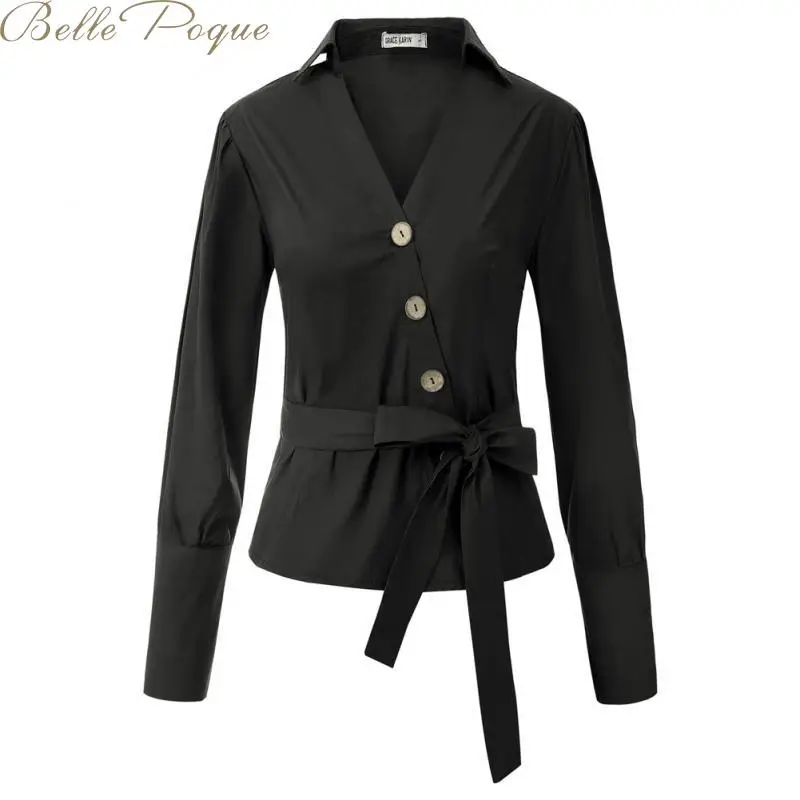 Belle Poque, Женские топы и блузки, шифоновая блузка для женщин,, Офисная рубашка с длинным рукавом, повседневные Модные топы размера плюс, рубашка