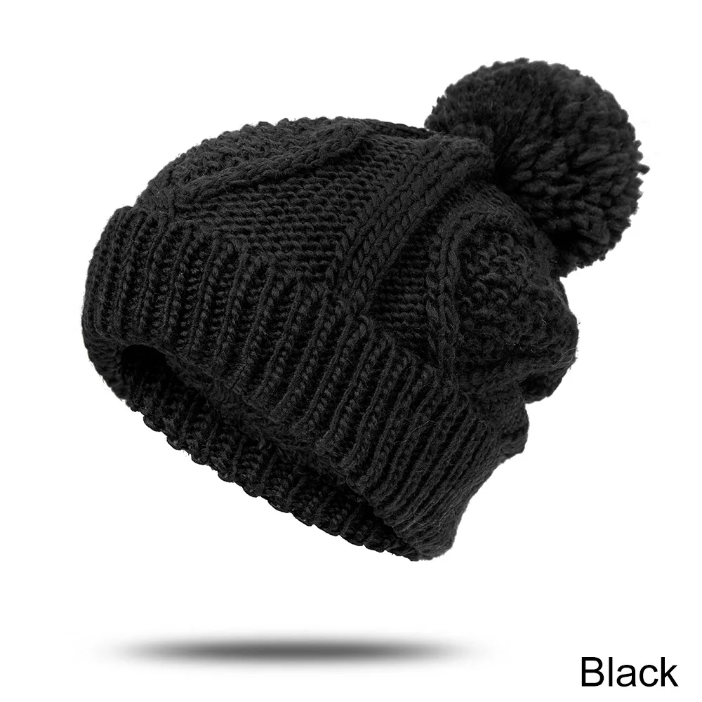 Зимняя шапка женская модная теплая зимняя шапка вязаная шерстяная шапка - Цвет: 7