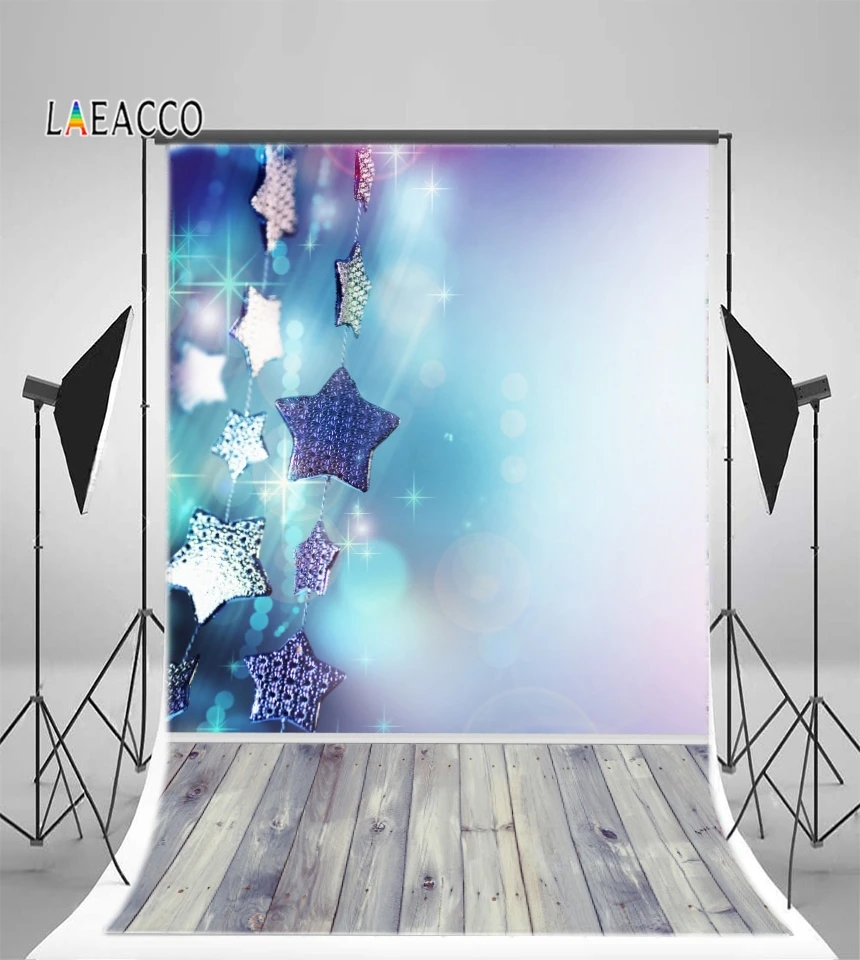 

Laeacco Star Light Bokeh Wooden Floor Baby Portrait Party Decor Photography Backgrounds Photographic Backdrops For Photo Studio