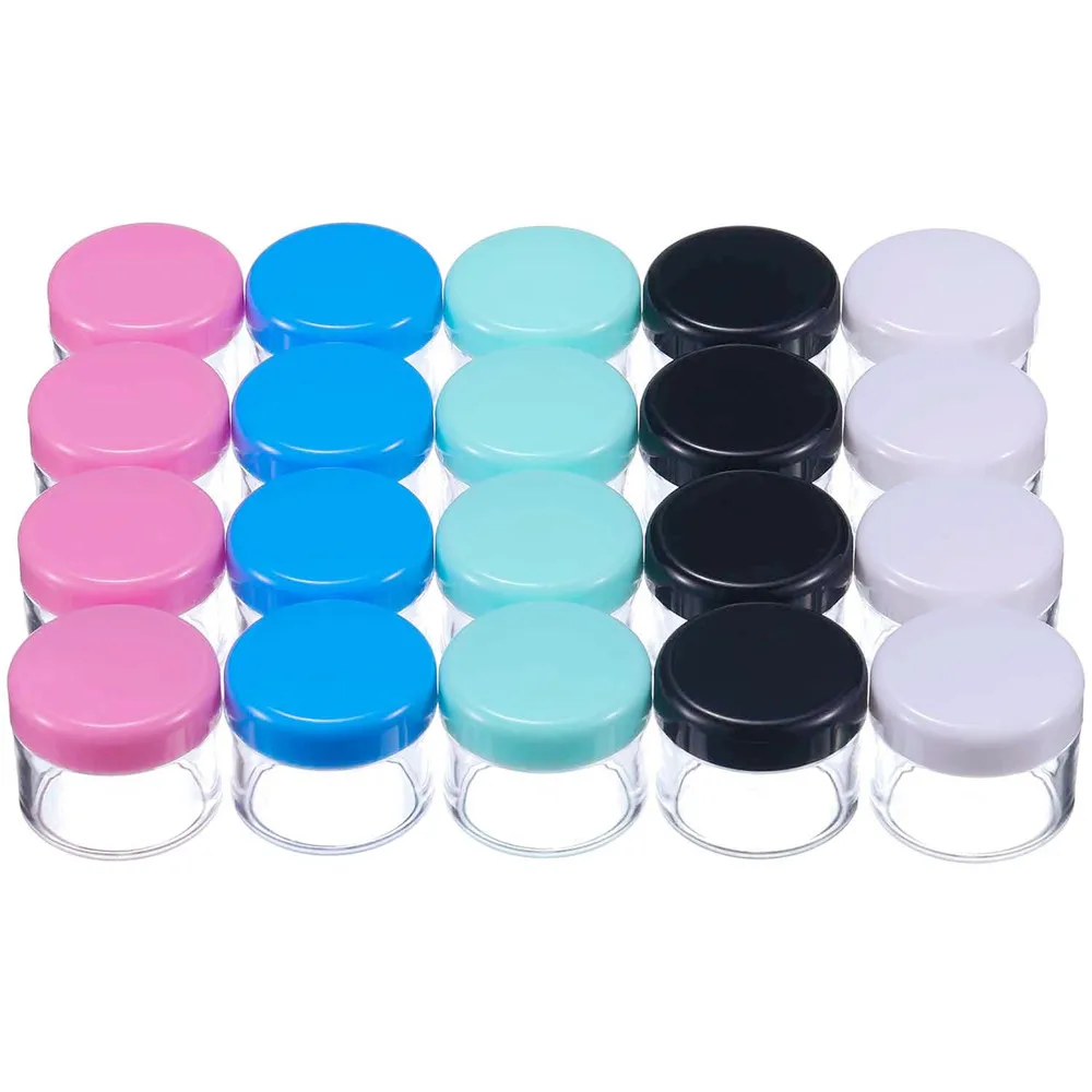

Free shipping for 12/50/100pcs 20 Gram Plastic Pot Jars Cosmetic Containers with Lids for Travel Sample Eyeshadow Face Cream