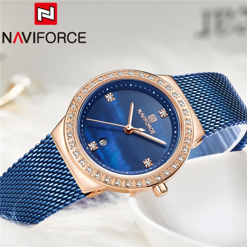 

NAVIFORCE Women Watches Top Brand Luxury Ladies Wristwatch Stainless Steel Classic Bracelet Female Clock Relogio Feminino 5005