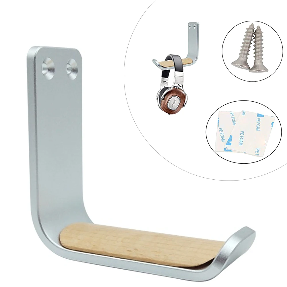 

Universal Headset Headphone Hanger Hook Holder Desk Mount Stand Aluminum Alloy 2 Installation Ways for Home Studio Office