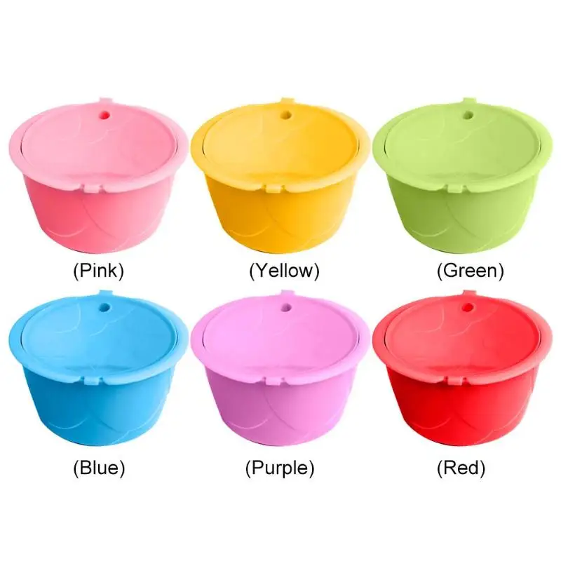 

Refillable Coffee Capsule Filters Stainless Steel Reusable Bright Color Coffee Accessories Compatible with Dolce Gusto