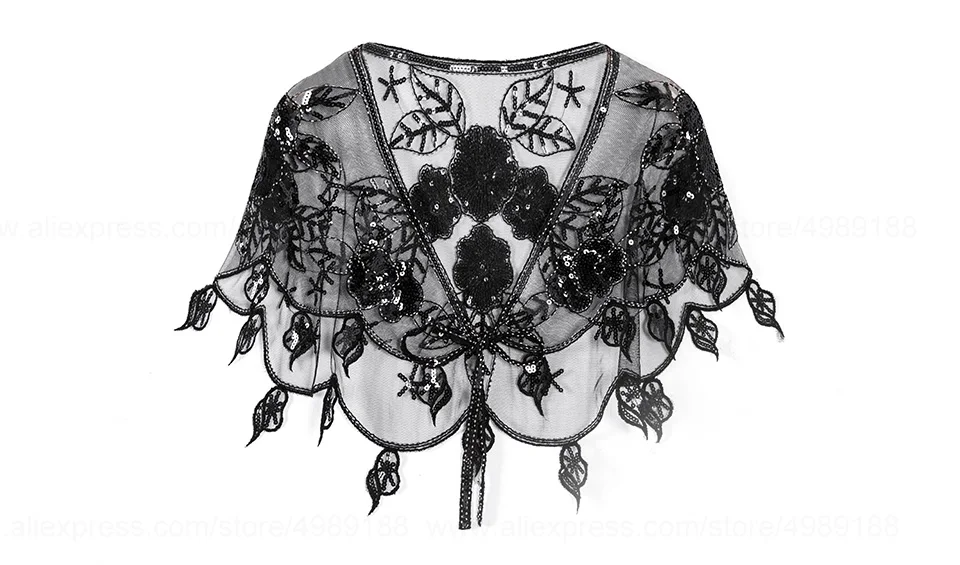 1920s Винтажный стиль накидка украшенная Свадебная шаль Capelet Flapper Болеро покрытие Gatsby Вечерние