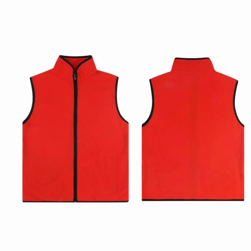 

male and female Winter Full-Zip Fleece Vest Warm Stand Collar Spring Soft Solid Color Vest with Pockets cycling Hiking vest