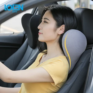 LOEN U shape Memory хлопковая Автомобильная подушка для шеи подголовник Memory Foam ткань автомобильное сиденье для шеи Подушка для автомобиля путешествия Офис Дом - изображение
