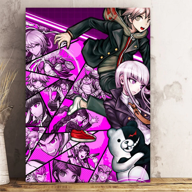 Anime Danganronpa poster wall painting picture wall otaku home decoration  character peripheral series Sofa Background Wall|Painting & Calligraphy| -  AliExpress