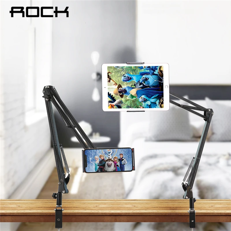 

ROCK 360 Degree Universal Rotation Flexible Tablet Holder For 4-10 Inches smartphones & tablets Long Arm Lazy People Bed Desktop