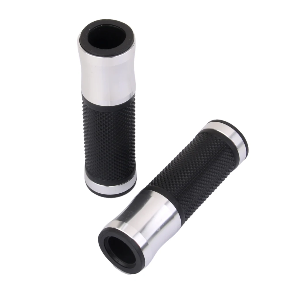 Pair Universal 7/8' 1' Motorcycle Rubber Handlebar Hand Grips Bar For Honda Yamaha Suzuki Aluminum alloy