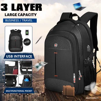 

Men 16 inch Laptop Backpack USB Charging Multifunctional Waterproof Backpacks Male Travel Backpack Women Schoolbag Mochila