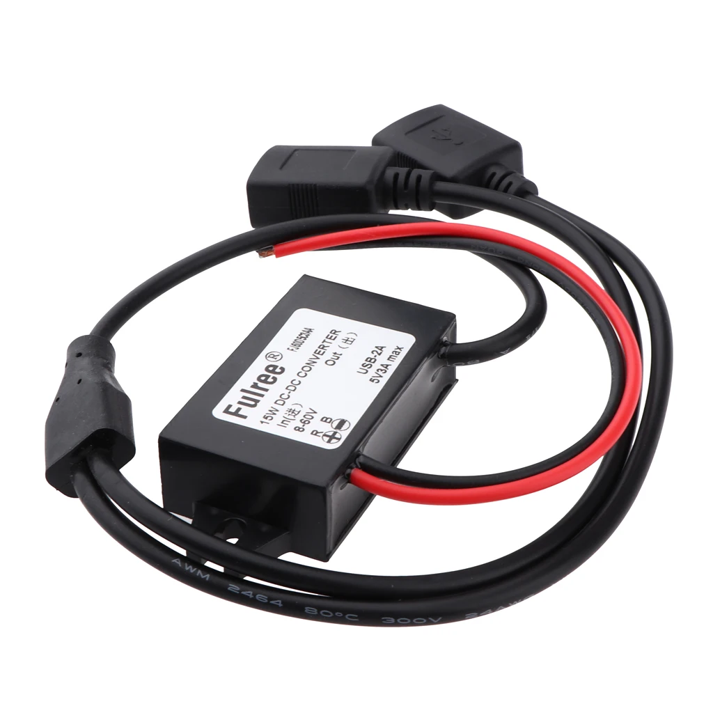 DC 8-60V Step Down To 5V 3A 15W Car Power Converter Dual USB A Cable | Автомобили и мотоциклы