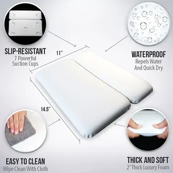

Bath Spa Pillow Cushion Neckrest Back Support Comfort Bathtub Tub Memory Foam 094E