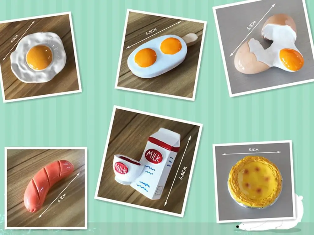 Home Decoration Cute Creative Simulation Egg Tart Food Pizza Milk Cartoon Fridge Megnet Souvenir Gift Massage Holder | Дом и сад