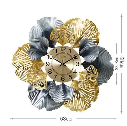 Китайский кованый лист гинкго, декоративные настенные часы, настенная роспись, украшения для дома, гостиной, настенные подвески, украшения, поделки - Цвет: style2