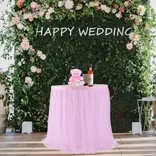 MultiColor Table Skirt Tableware Cloth Wedding Tutu Tulle Table Skirt Baby Shower Party Home Decor Table Skirting Birthday Party