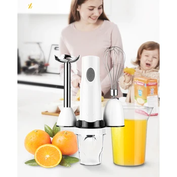 

Immersion Hand Blender 3-in-1 Stick Blender with 600ml Mixing Beaker Eggs Whisk, Smoothies, Sauces and Soups - White
