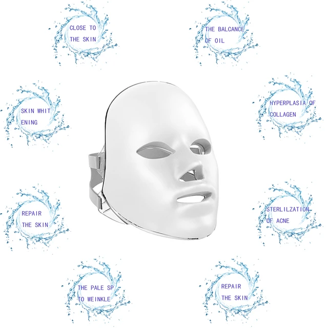 MEISIKANG Portable Rechargeable 7 Colors LED Facial Mask with Skin Rejuvenation Infrared Photon Light Therapy Beauty Machine 4