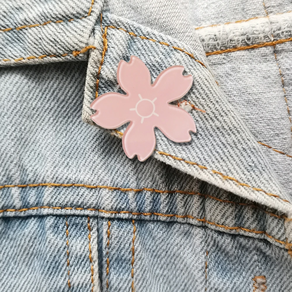

Fashion Women's Brooches Beautiful Pink Flower Pins For Backpacks Clothes Diy Arcylic Accessories Jewelry Gifts Wholesale
