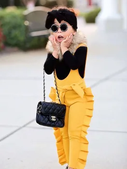 

Toddler Kid Baby Girl Jumpsuit Ruffles Strap Bib Pants Little Girls Romper Playsuit Clothes Outfits 0-5 Years