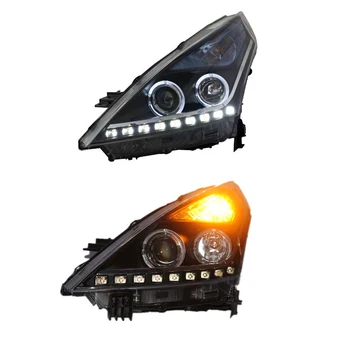 

CSCSNL 1 Pair LED Headlight DRL Hid Option Head Lamp Angel Eye Beam for Nissan Teana Headlights 2008 2009 2010 2011 2012 Altima