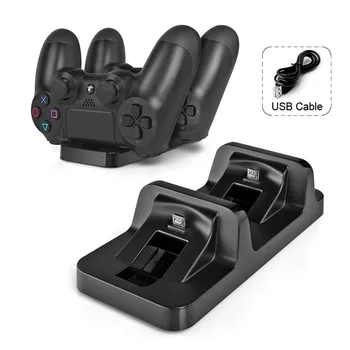 

USD Dual Chargers for PS4 Charging Powered Dock Charger for Sony PlayStation 4 Wireless Bluetooth Gamepad Controller with gift