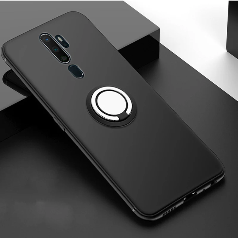 OPPO A9 2020 чехол роскошное кольцо на палец держатель задняя крышка Мягкий ТПУ