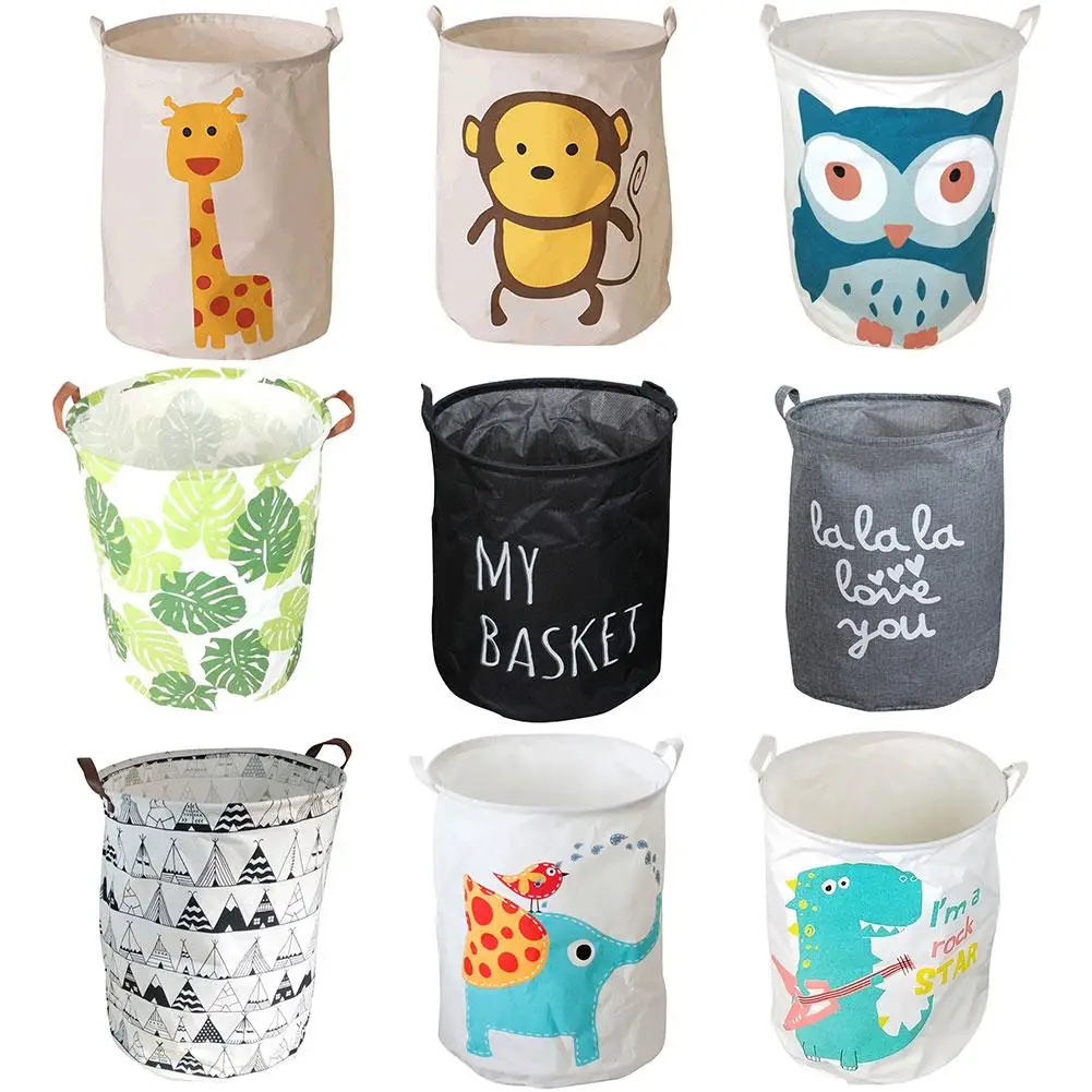 

Waterproof Canvas Desktop Storage Basket Sundries Underwear Toy Storage Box Cosmetic Book Organizer Stationery Container Laundry