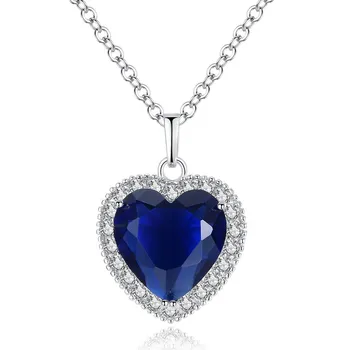 

FXM fashion Titanic Heart of Ocean blue heart love forever pendant Necklace For Women Pendant new design Jewelry necklaces Gift