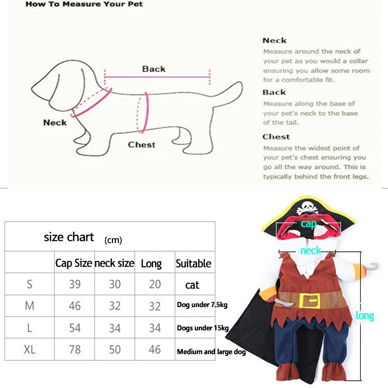 SUPREPET Одежда для собак на осень и зиму Одежда для кошек костюм для собак костюм пирата косплей костюм для Хэллоуина Одежда для собак Прямая поставка Горячая