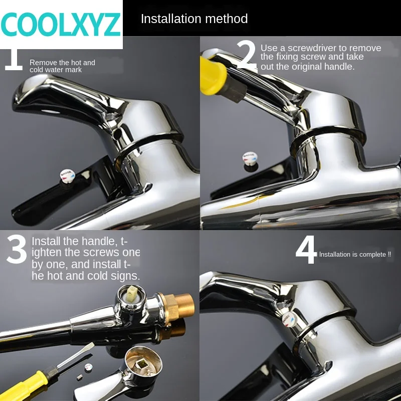 Faucet Handle Faucet handle handle dish basin shower switch dial hot and cold water 25 35 40 spool repair parts