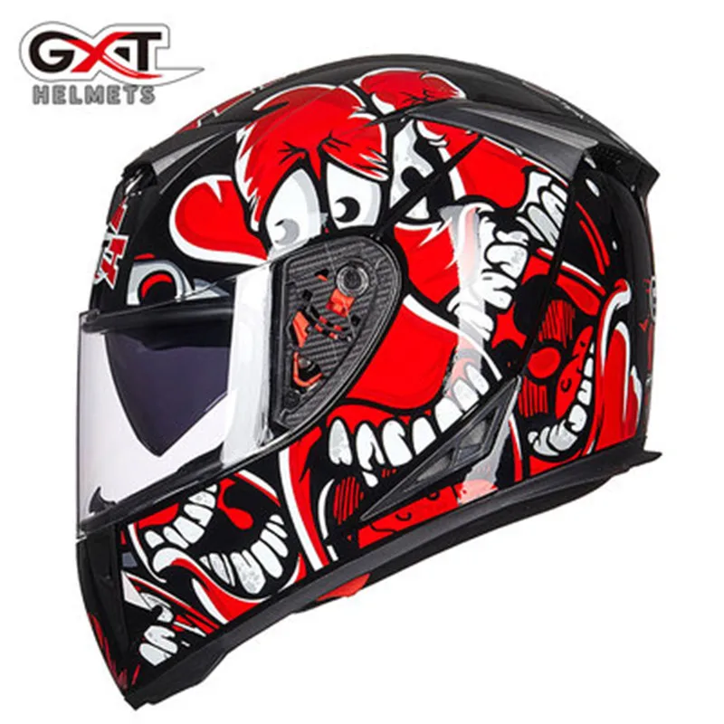 Мото шлем Capacete, Мото шлем GXT 158 Полнолицевой шлем гоночный мотоциклетный шлем с двойными линзами шлем для мотокросса/20 цветов - Цвет: Design 19