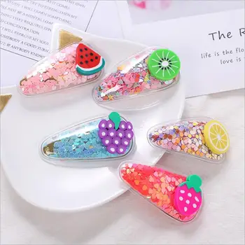 

Fruit Hair Clips For Girls Kids New Transparent Hairpin Fashion Simple PVC BB Clips Ins Headband Hair Accessories T0057