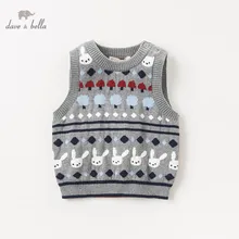 DB11778 dave bella/осенне-зимний свитер без рукавов для маленьких мальчиков Детский жилет с принтом 1 предмет