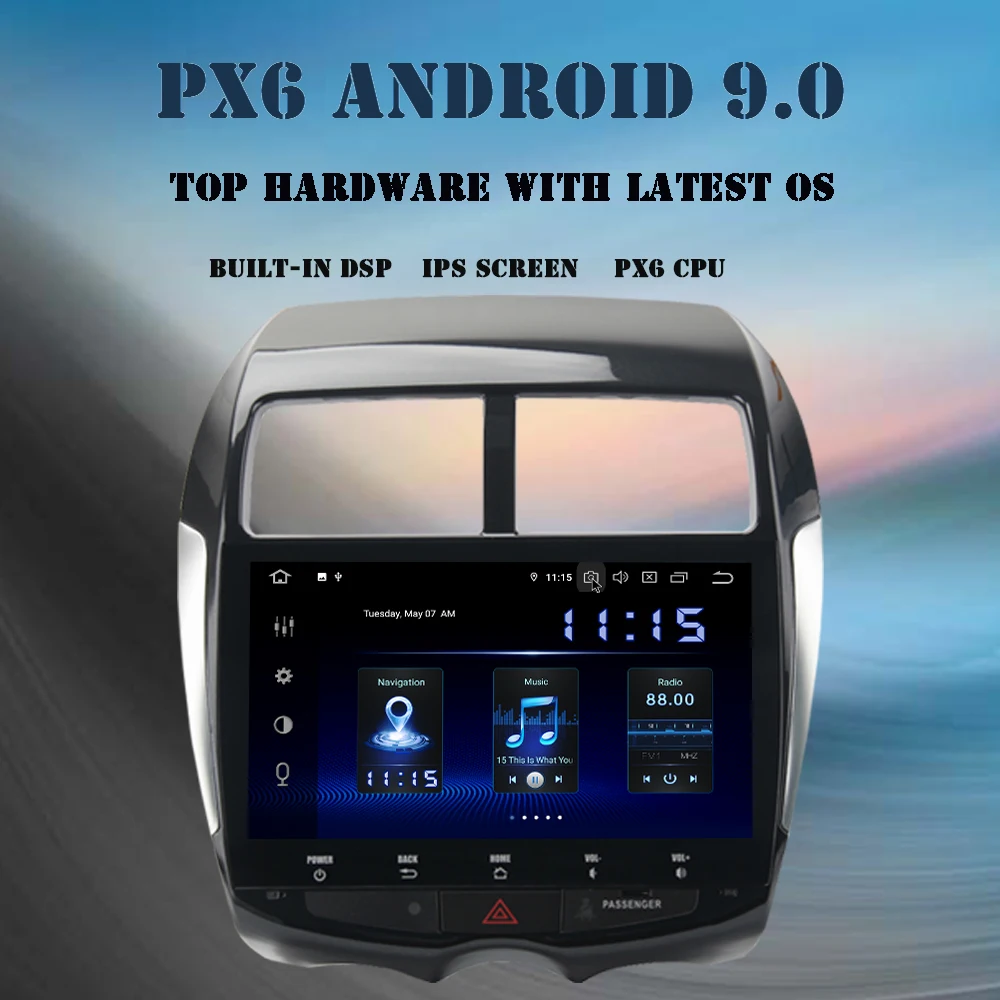 

10.2" IPS Android 9.0 car multimedia player for Mitsubishi ASX 2010-2016 radio GPS Navigation 2 din PX6 DSP HDMI 4GB+64GB