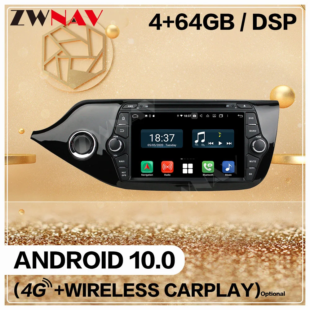 128GB Carplay 2 Din For KIA Ceed 2012 2013 2014 2015 2016 Android 10 Car Multimedia Player Screen Audio Radio GPS Navi Head Unit