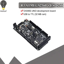 Mega2560 + wifi r3 atmega2560 + esp8266 32mb memória USB-TTL ch340g compatível para arduino mega nodemcu wemos placa de desenvolvimento