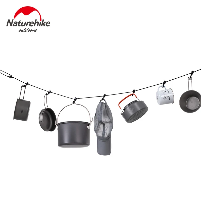 

Naturehike Portable Clothesline Adjustable Stretchable Clothes Drying Hanging Rope with Hook for Outdoor Camping Indoor Backyard