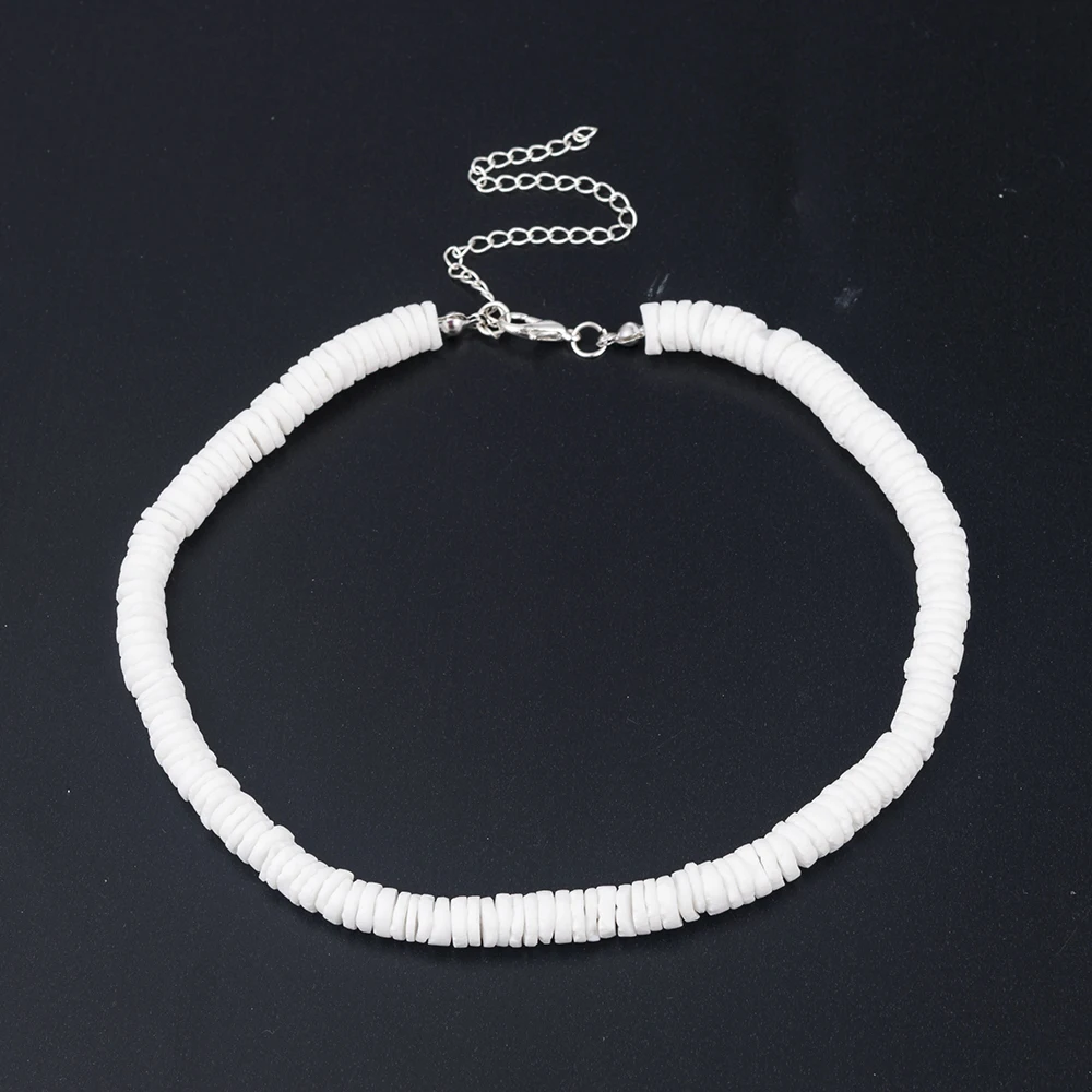 

2019 New Fashion Summer Boho Choker White Round Hawaiian Chipped Sea Shell Necklace Surfer Shell Choker Chirstmas Gift Jewelry